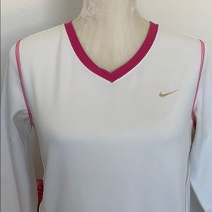 Pink & White Dri-Fit Long Sleeve Top